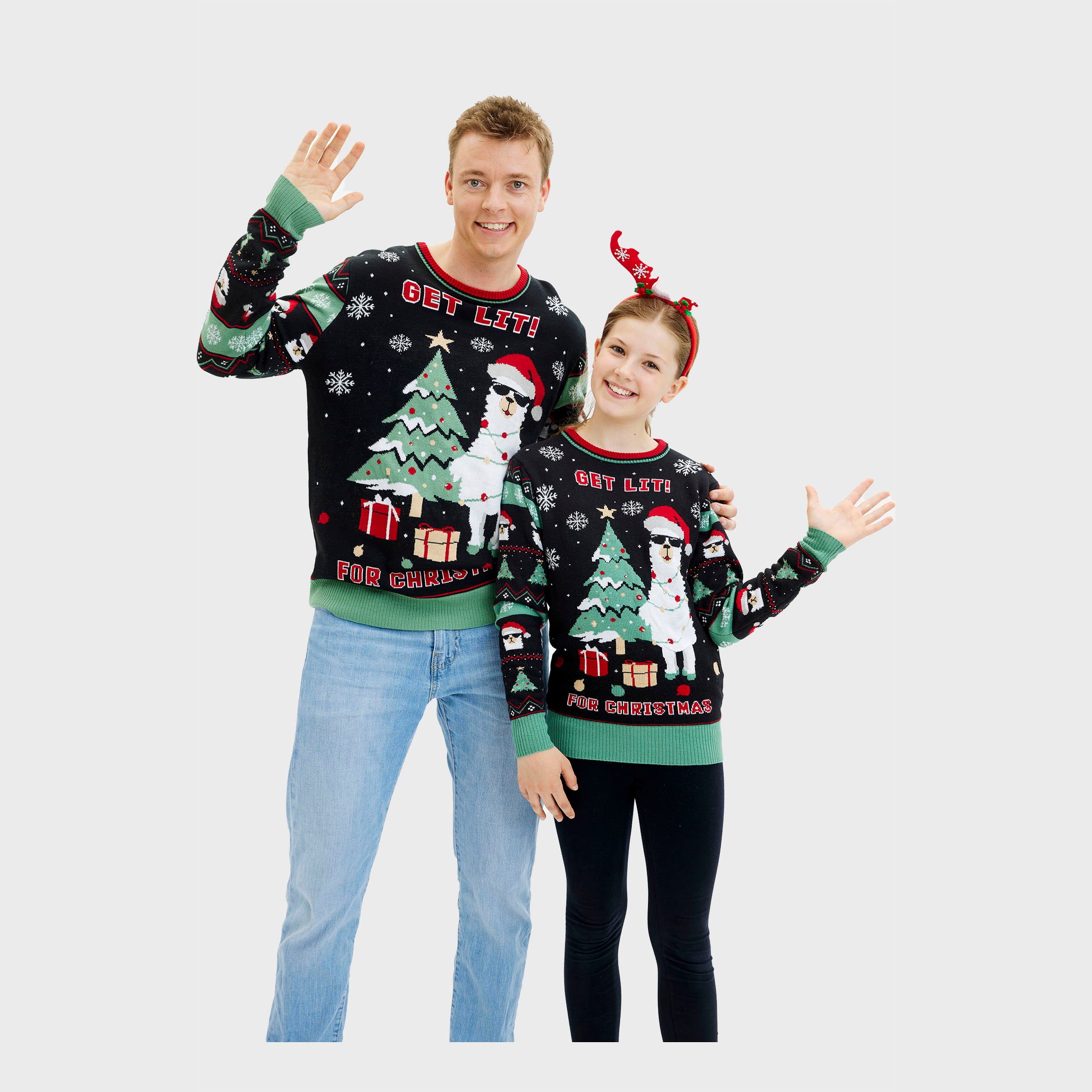 Get Lit Llama Christmas Sweater - Barn